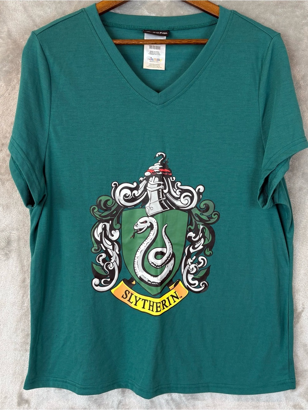 Harry Potter Wmn’s Hogwarts House Crest Slytherin Pajama Tee Sz XXL